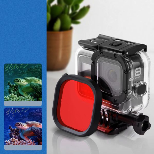 Diving Lens Filter Red   Pink   Purple For GoPro Hero 8 FPV Action Camera Compatible Original Waterproof Case Cheap