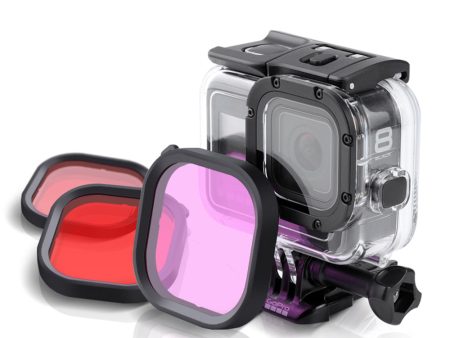 Diving Lens Filter Red   Pink   Purple For GoPro Hero 8 FPV Action Camera Compatible Original Waterproof Case Cheap