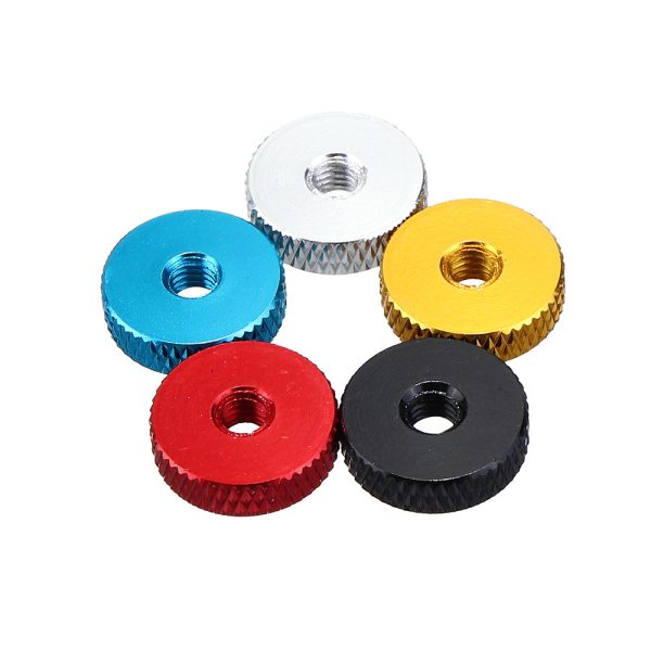 10Pcs M4 Manual Knurled Thumb Aluminum Alloy Screw Nut Spacer Flat Washer Supply