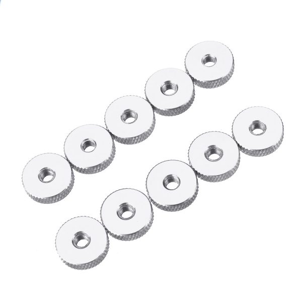 10Pcs M4 Manual Knurled Thumb Aluminum Alloy Screw Nut Spacer Flat Washer Supply