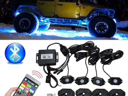 Waterproof Wireless bluetooth Music LED RGB Off-road Rock Light Accent Car SUV Truck Rc Parts For Discount