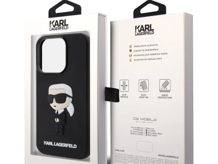 Karl Lagerfeld 3D Rubber Black Hard Case iphone 15 pro Online Sale