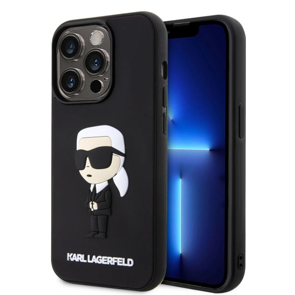 Karl Lagerfeld 3D Rubber Black Hard Case iphone 15 pro Online Sale